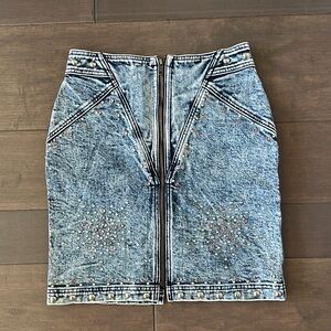 Embellished Denim Skirt